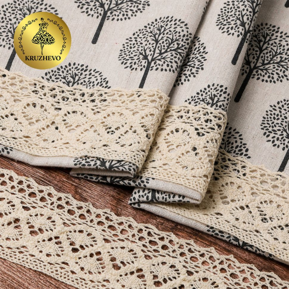 Тесьма вязаная KRUZHEVO 50мм TBY-6368 цв.35 кремовый уп.10м Тесьма вязаная KRUZHEVO 50мм TBY-6368 цв.35 кремовый уп.10м