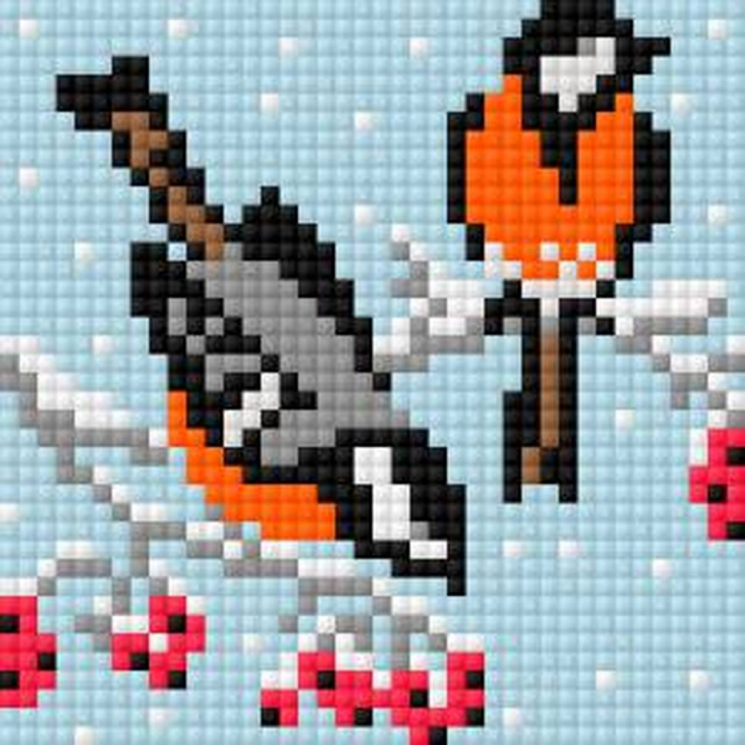 Алмазная мозаика Ah5212 Снегири 10х10