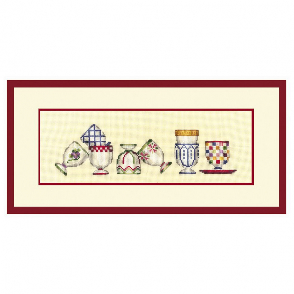 Набор для вышивания Le Bonheur des Dames арт.1036 Collection De Coquetiers (Чашки) 6х26 см