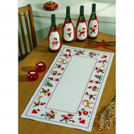 Набор для вышивания PERMIN арт.63-6613 Дорожка Счастливые Санты 41х83 см