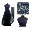 Кружевная ткань (гипюр) с кордом арт.TBY.LN-3002 шир.145см 130 г/м? цв.т.синий уп.22,86м