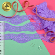 Кружево-стрейч арт.TBY 6641 шир.37мм цв.05 сиреневый уп.18,3м