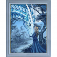 Набор для изготовления картин АЛМАЗНАЯ ЖИВОПИСЬ арт.АЖ.1971 Девушка и дракон