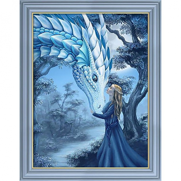 Набор для изготовления картин АЛМАЗНАЯ ЖИВОПИСЬ арт.АЖ.1971 Девушка и дракон