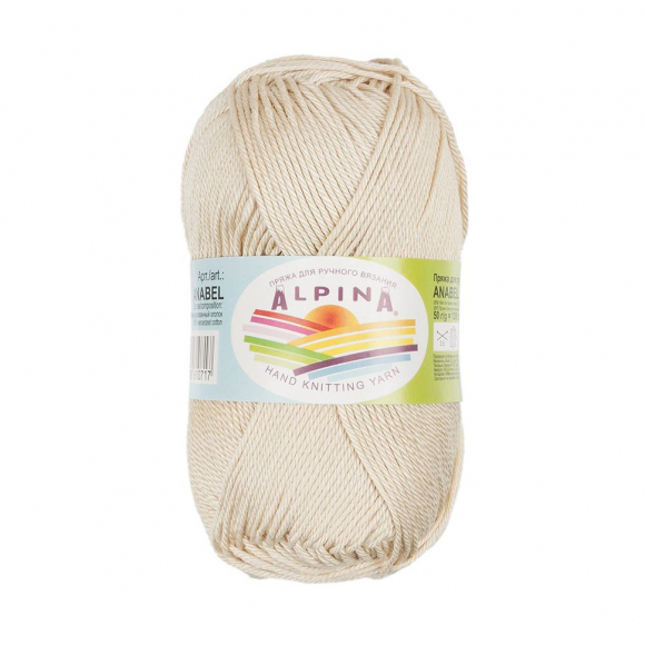Пряжа ALPINA ANABEL (100% мерсеризованный хлопок) 10х50г/120м цв.174 бежевый