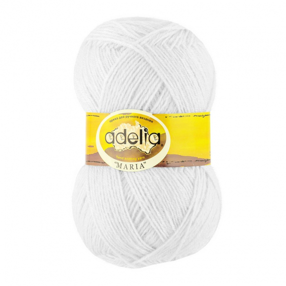 Пряжа ADELIA MARIA (100% акрил) 10х50г/227м цв.01 БЕЛЫЙ