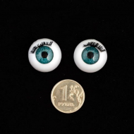 Глаза арт.TBY.TR-20 с ресницами цв.зеленый уп.10шт