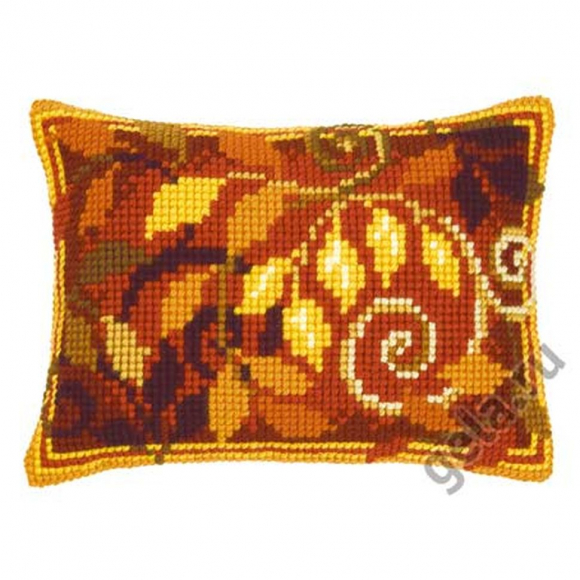 Набор для вышивания VERVACO арт.PN-0145342 Подушка Листья 40х28 см