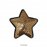 Термоаппликации с пайетками Звезда арт. TBT.ТЕР.7.11 цв.золото 10 шт 7х6 см