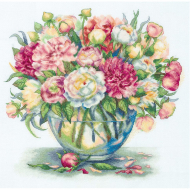 Набор для вышивания PANNA Золотая серия арт. C-7063 Роскошные пионы 35,5х32 см