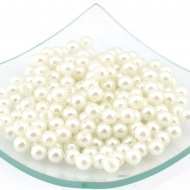 Бусины круглые перламутровые 8 мм цв.молочный 50г