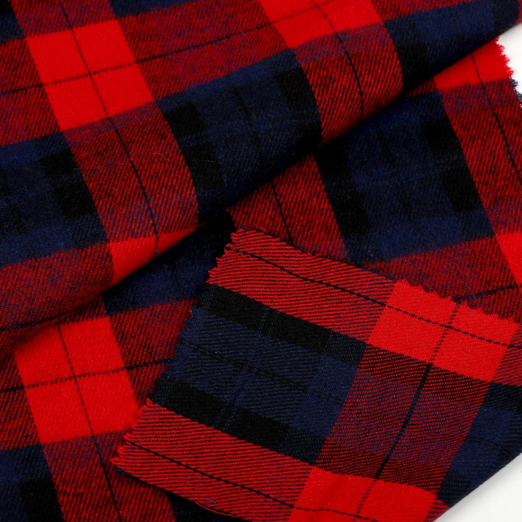 Ткань рубашечная фланель 150 г/м? 80% полиэстер, 20% хлопок шир.150 см арт.TBY.Fl.T398.3 цв.03 красный уп.5м