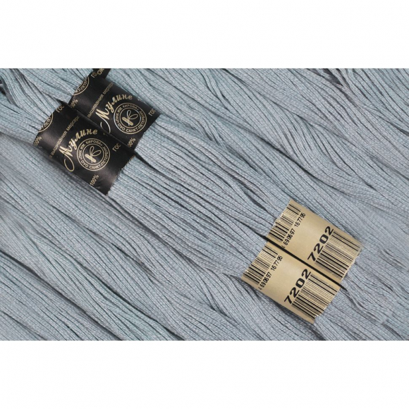 Нитки мулине цв.7202 серый 12х10м С-Пб