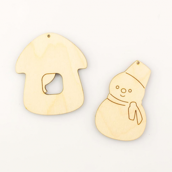 Зимний набор подвесок № 5 (домик, снеговик)