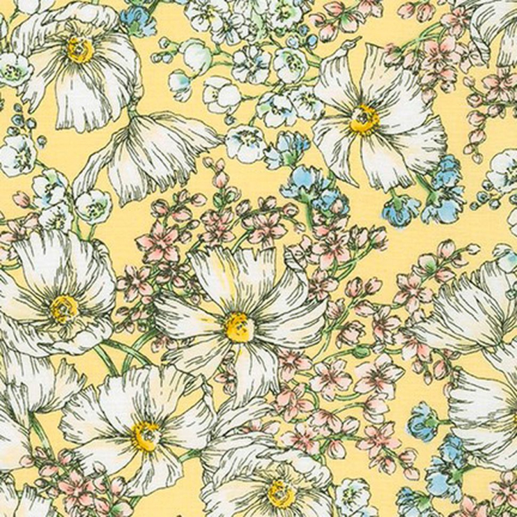 Ткань для пэчворка PEPPY Naturies Notebook 122 г/м? 100% хлопок цв.ABY-19847-136 BUTTERCUP уп.50х55 см