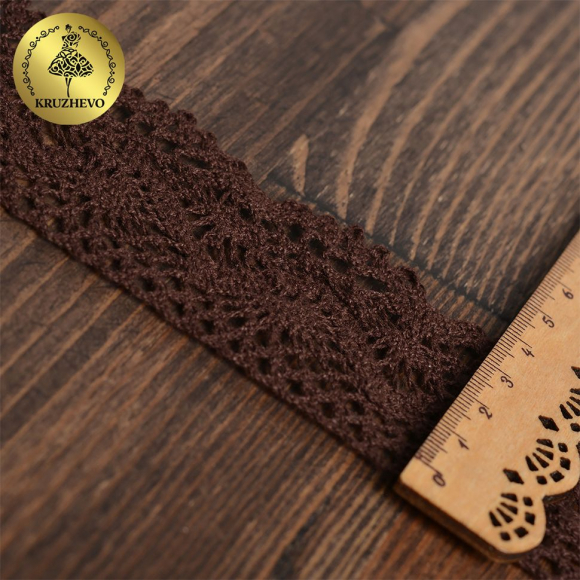 Тесьма вязаная KRUZHEVO 45мм TBY-5235 цв.27 коричневый уп.10м