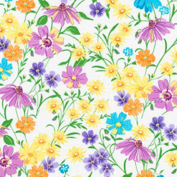 Ткань для пэчворка PEPPY Wildflowers 122 г/м? 100% хлопок цв.FLH-20288-14 NATURAL уп.50х55 см