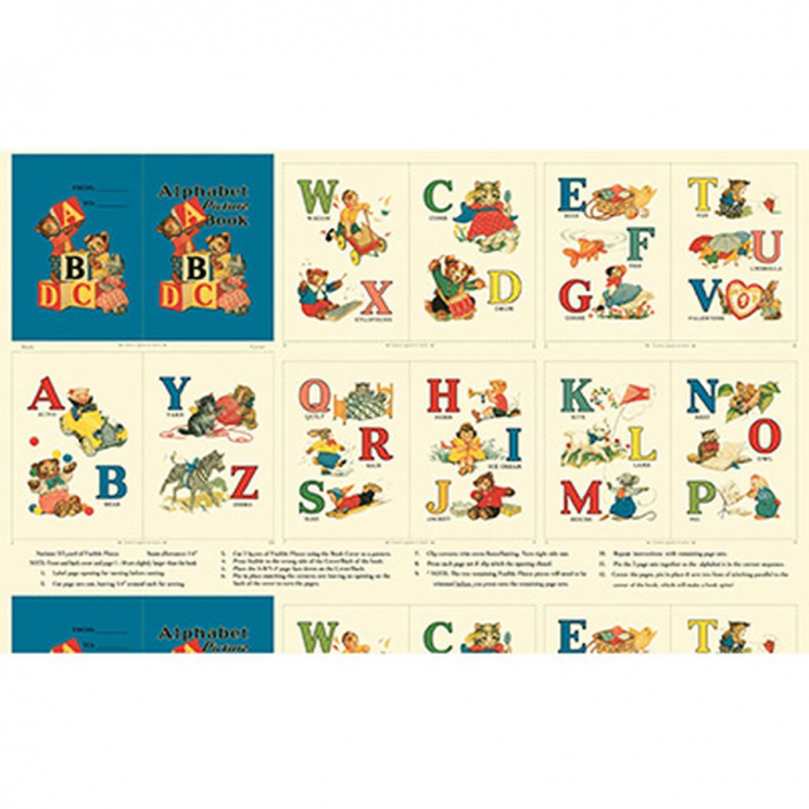 Ткань для пэчворка PEPPY Alphabet Story Panel 145 г/м? 100% хлопок цв.ASTO691 PA уп.60х110 см