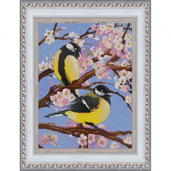 Рисунок на ткани (Бисер) КОНЁК арт. 9523 Синички 29х39 см Рисунок на ткани (Бисер) КОНЁК арт. 9523 Синички 29х39 см