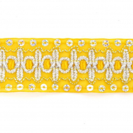 Тесьма с пайетками TBY арт.TH182 шир.38мм цв.016 желтый уп.18,28м
