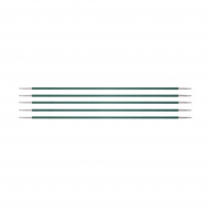 47005 Knit Pro Спицы чулочные для вязания Zing 3мм/15см, алюминий, нефтритовый, 5шт