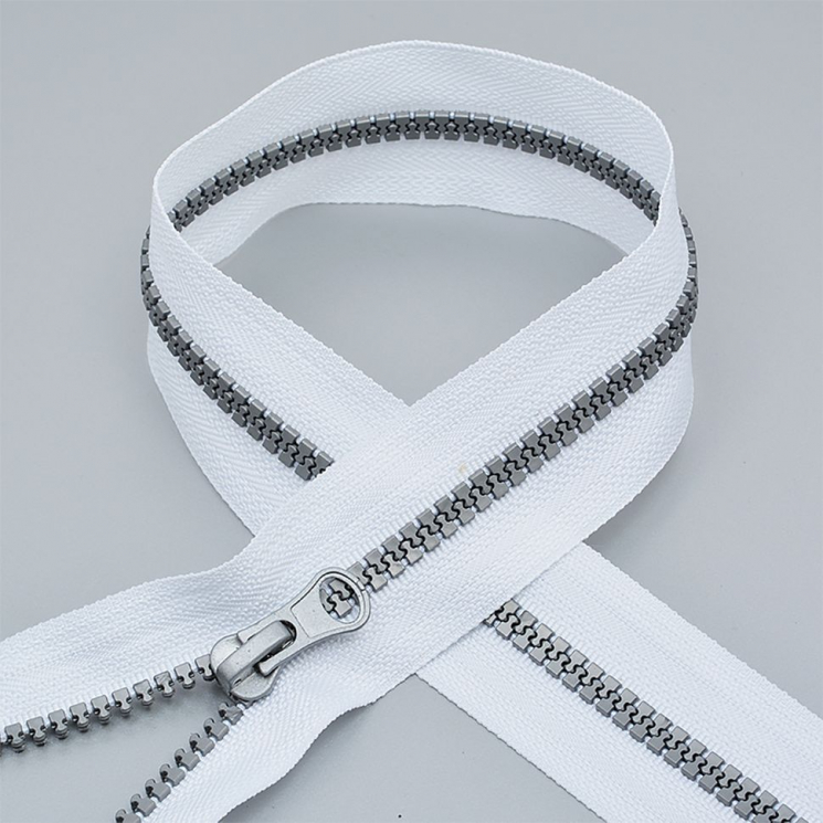 Молния MaxZipper трактор №5 серое звено, 60 см, цв.F101 белый уп.10шт