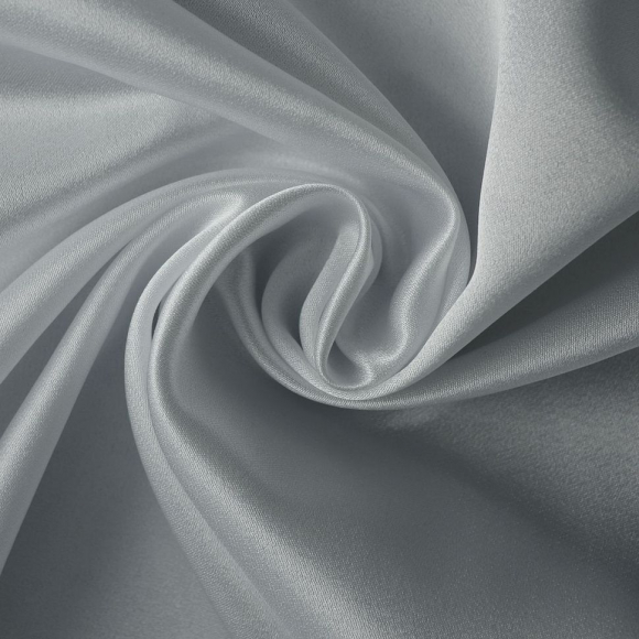 Ткань креп сатин 130 г/м? 100% полиэстер шир.115 см арт.Р.14903.06 цв.06 серебряный уп.25м