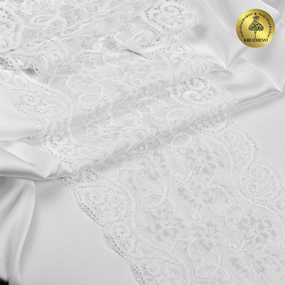 Кружево-стрейч KRUZHEVO арт.TBY.YSTL00578 шир.180мм цв.01 белый уп.25м