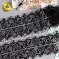 Кружево реснички KRUZHEVO арт.TBY 5026-10 шир.110мм цв.2 черный уп.15м (по 3м)