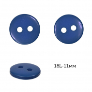 Пуговицы пластик арт.TBY.376.11.BL цв.синий, 18L-11мм, 2 прокола, 200шт
