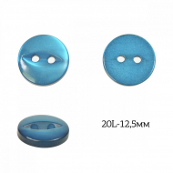 Пуговицы пластик арт.TBY.382.12.PBL цв.голубой перламутр, 20L-12,5мм, 2 прокола, 200шт