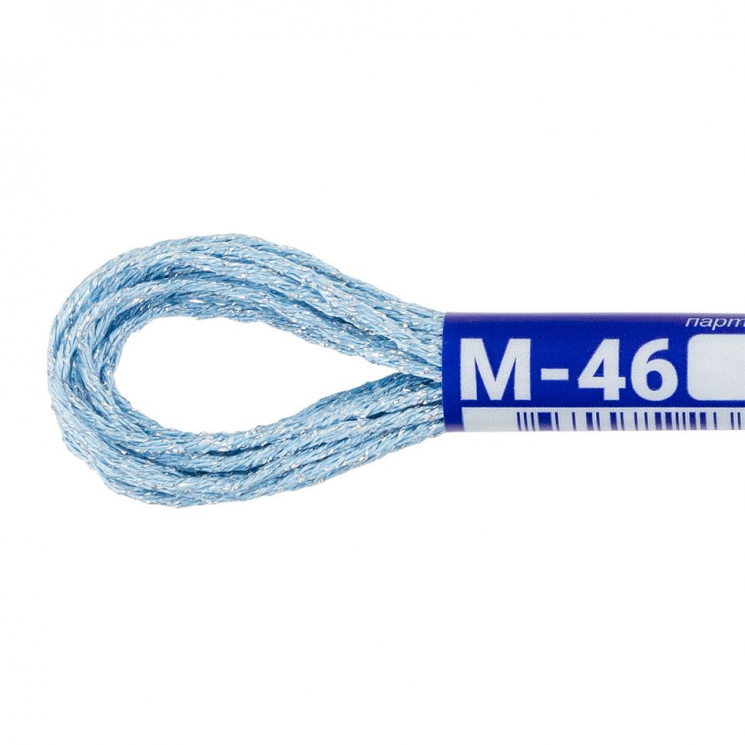 Нитки для вышивания Gamma мулине NM металлик 100% полиэстер 12 x 6 м цв.М-46 небесный