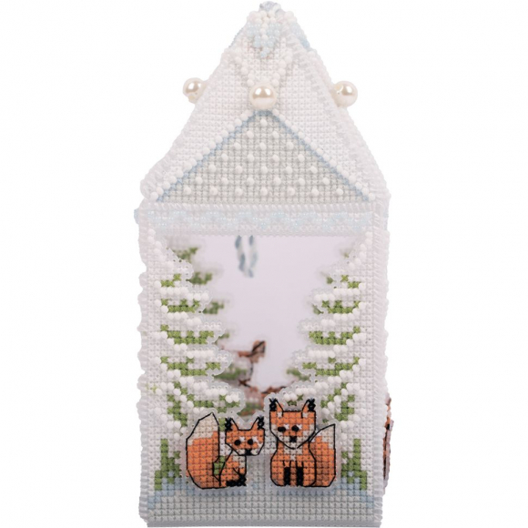 Набор для вышивания PANNA арт. IG-7267 Лесной фонарь. Новогодняя игрушка 7х7 см