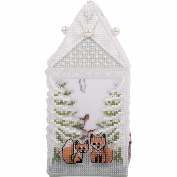 Набор для вышивания PANNA арт. IG-7267 Лесной фонарь. Новогодняя игрушка 7х7 см