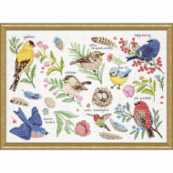Набор для вышивания DESIGN WORKS арт.3413 Изучая птиц 30,5х46 см