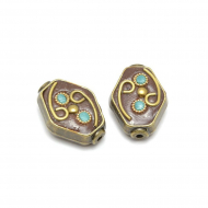 Бусины Этника TESORO арт. TS.F019 цв.1 коричневый 20х15 мм in ?2 мм