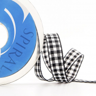 20179_Лента с рисунком клетка SAFISA, 16(18) мм, 25 м, цвет 01, черный