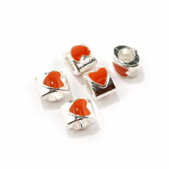 Бусины металлические с эмалью арт.PN-F58 8х8мм, in ? 5мм