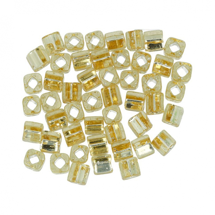Бисер Япония "TOHO" CUBE №2  4 мм 5 х 5 г №0022 св.золотистый