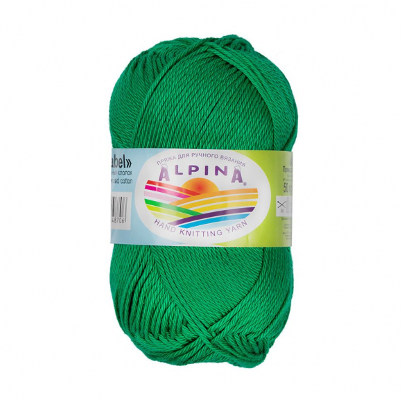 Пряжа ALPINA ANABEL (100% мерсеризованный хлопок) 10х50г/120м цв.015 яр.зелёный