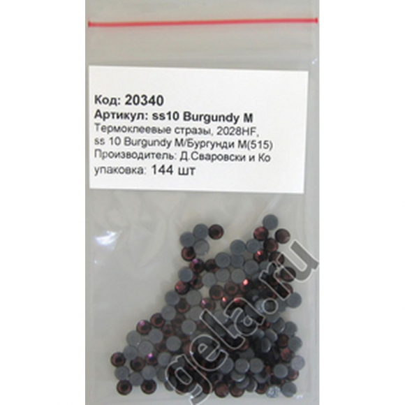 20340_Камни плоские с термоклеем 2028HF, ss 10, Burgundy M 20340_Камни плоские с термоклеем 2028HF, ss 10, Burgundy M