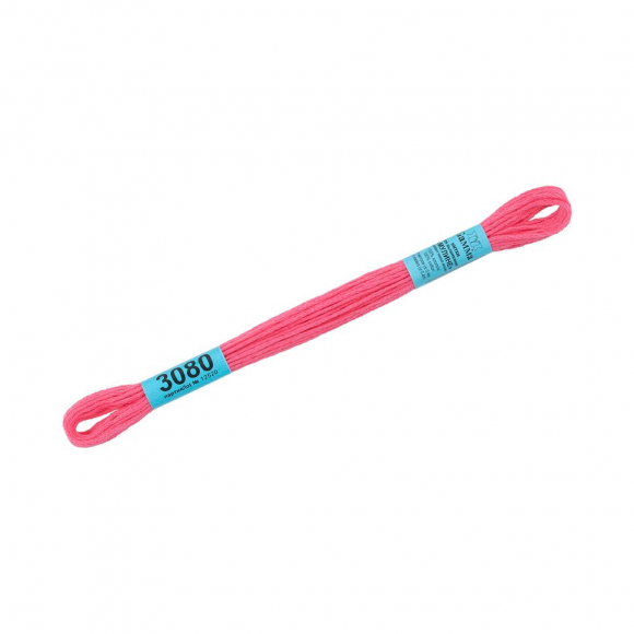 Нитки для вышивания Gamma мулине (3071-3172) 100% хлопок 24 x 8 м цв.3080 ярк.розовый