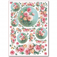 59573_Фетр с принтом "Розы"