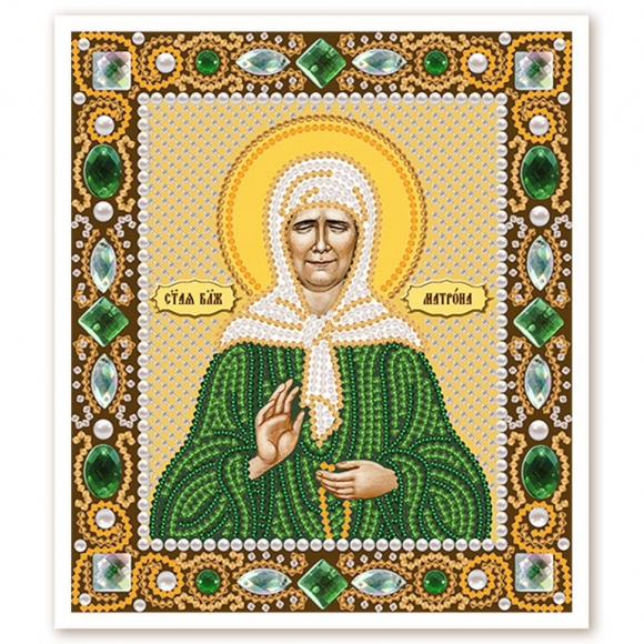 Набор для вышивания бисером НОВА СЛОБОДА арт.Д6019 Св.Блж. Матрона Московская 13х15 см