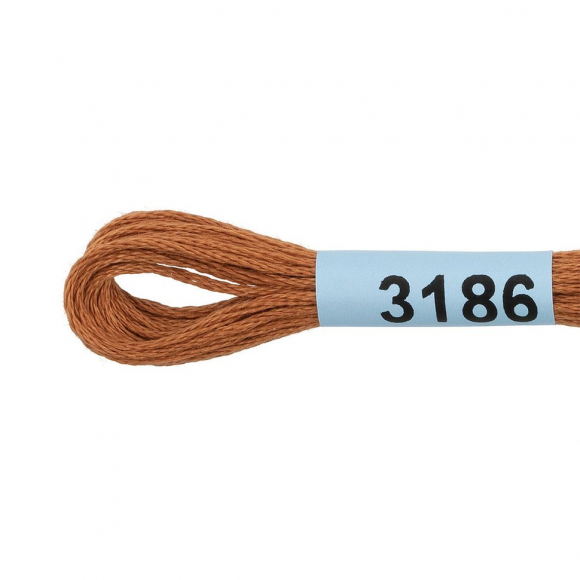 Нитки для вышивания Gamma мулине (3173-6115) 100% хлопок 24 x 8 м цв.3186 т.рыжий