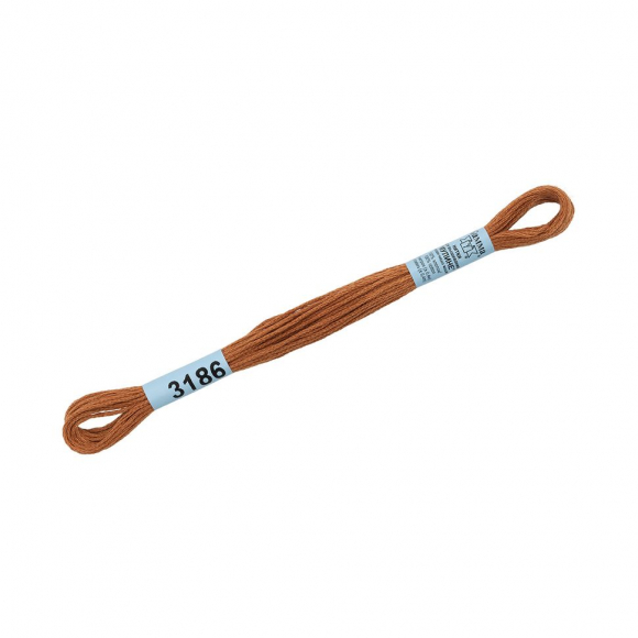 Нитки для вышивания Gamma мулине (3173-6115) 100% хлопок 24 x 8 м цв.3186 т.рыжий