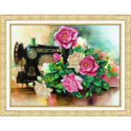 Набор для вышивания бисером ПАУТИНКА арт.Б-1286 Розы для рукодельницы 38х28 см