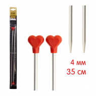 Спицы алюминиевые прямые с пластиковым наконечником addiTradition №4,0 35 см