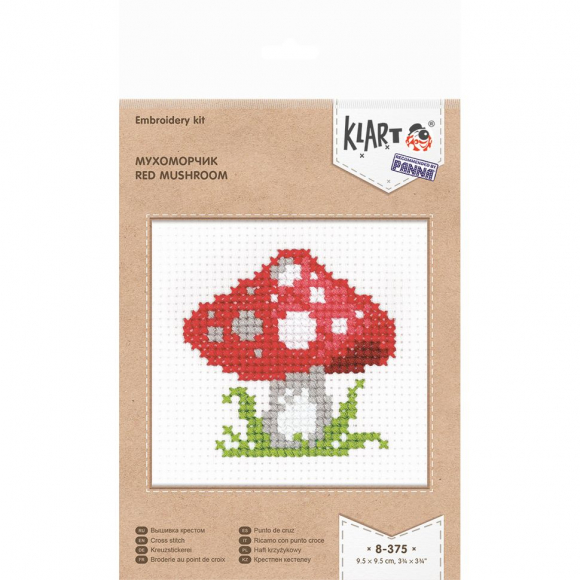 Набор для вышивания KLART арт. 8-375 Мухоморчик 9,5х9,5 см