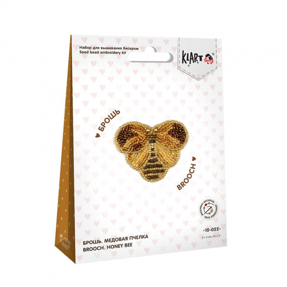 Набор для вышивания KLART арт. 10-022 Брошь. Медовая пчелка  6х5 см